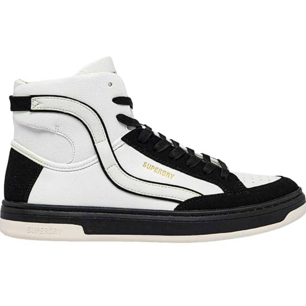 Superdry Vintage Vegan Basket High Top Trainers in white and black. Women's Sz 7